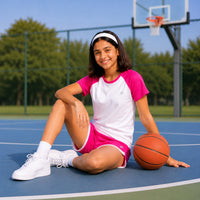 Blush Classic Set — Pink White Shorts + Pink White Tee
