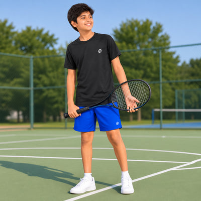 Midnight Classic Set — Classic Blue Shorts + Jet Black Tee